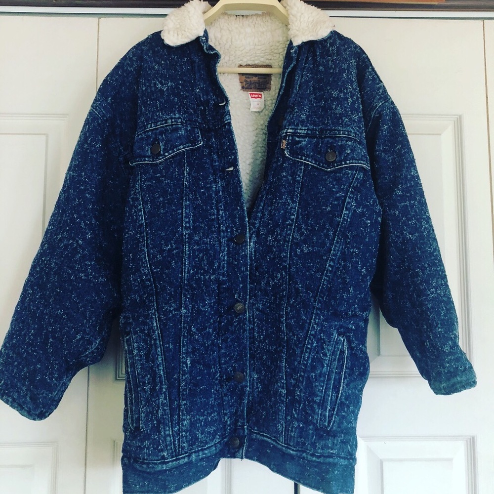 Vintage Levi’s Denim Coat, Fleece Collar/Interior